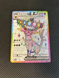 Pokemon TCG Espeon ex 175 Prismatic Evolutions Premium Figure Collection Promo - Image 1