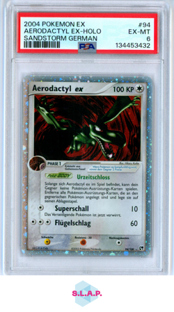 AERODACTYL EX-HOLO SANDSTORM GERMAN POKEMON GERMAN EX SANDSTORM 2004 94 PSA 6 - Image 1
