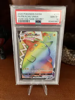 Pokemon Pikachu VMAX Secret Rare Full Art Holo Vivid Voltage 188/185 PSA 10 - Image 1