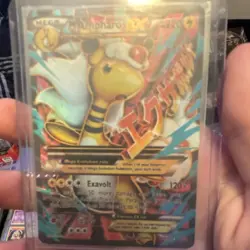 M Ampharos EX Full Art 88/98 Ultra Rare Holo Mega Pokemon XY Ancient Origins - Image 1