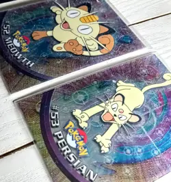 2000 Pokemon Topps TV Animation Chrome Meowth #52 Persian #53 - Image 1