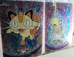 2000 Pokemon Topps TV Animation Chrome Meowth #52 Persian #53 - Image 3