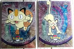2000 Pokemon Topps TV Animation Chrome Meowth #52 Persian #53 - Image 4