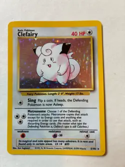 Pokemon TCG Clefairy Base Set Holo Rare 5/102 - Image 1
