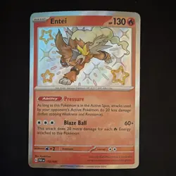 Pokemon Entei 112/091 SV: Paldean Fates Shiny Rare Holo Basic 130 HP - Image 1