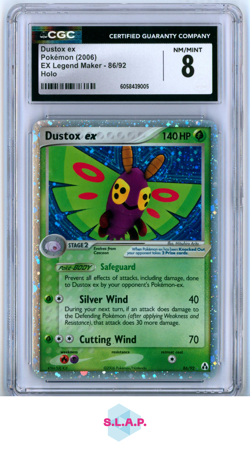 DUSTOX EX EX LEGEND MAKER HOLO 86/92 POKEMON CGC 8 - Image 1
