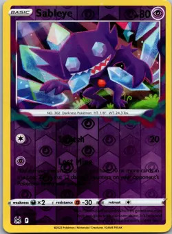 Sableye 070/196 - SWSH11: Lost Origin Pokemon TCG NM Reverse Holo - Image 1
