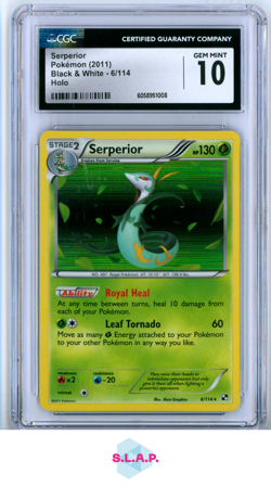 SERPERIOR BLACK & WHITE HOLO 6/114 POKEMON CGC 10 - Image 1