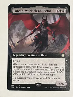 Lorcan, Warlock Collector NM Extended Art AFC MTG - Image 1