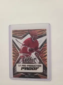 Brett Hull 1/1 Leaf Pre Production Proof Rare Exotic Acetate Detroit Redwings - Image 1