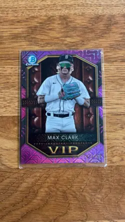 2025 Bowman - VIP Very Important Prospects Max Clark #VIP-10 Pink Mojo /199 (RC) - Image 1