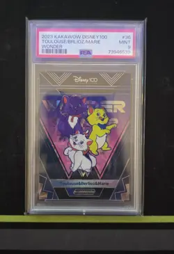 2023 Kakawow Phantom Disney 100 Wonder #36 Toulouse/Brlioz/Marie PSA 9 Pop 1 - Image 1