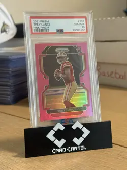 Panini 2021 Prizm Trey Lance 49ers #333 Pink Prizm Rookie RC PSA 10 - Image 1