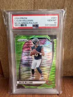 2024 Panini Prizm Caleb Williams Neon Green Pulsar #301 PSA 10 - Image 1