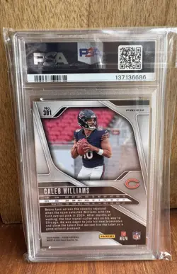 2024 Panini Prizm Caleb Williams Neon Green Pulsar #301 PSA 10 - Image 2