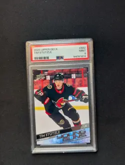2020-21 Upper Deck Series 2 Young Guns PSA 9 Tim Stutzle YG RC Card# 482 - Image 1