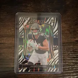 2025 Panini Select Jayden Higgins Texans Zebra Prizm Shock Premier Level #136 - Image 1