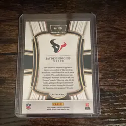 2025 Panini Select Jayden Higgins Texans Zebra Prizm Shock Premier Level #136 - Image 2