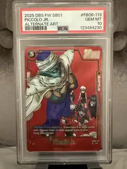 Dragonball Fustion World Manga Vol 1 FB06-113 Piccolo Jr. Alt Art PSA 10 - Image 1