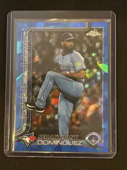 🔥Seranthony Dominguez 2025 Topps Chrome Update Sapphire #USC100 Blue Jays - Image 1