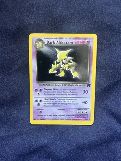 Pokemon TCG Dark Alakazam 1/82 Team Rocket Holo Rare WOTC Card - Image 1