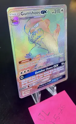 Gumshoos GX 157/149 Rainbow Holo Rare SM Base Set English Pokemon Card - Image 2