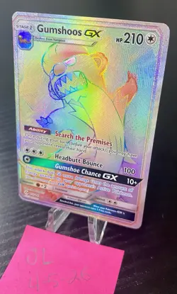 Gumshoos GX 157/149 Rainbow Holo Rare SM Base Set English Pokemon Card - Image 3