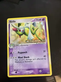 2005 Pokemon Card Vintage EX Emerald Kirlia Reverse Holo #33/106 Played HP/DMG - Image 1