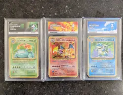 Charizard Blastoise Venusaur Base set 1996 Pokemon cards Sequential grade ACE - Image 1