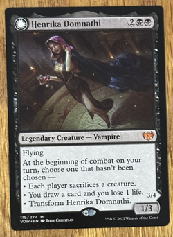 MTG Innistrad Crimson Vow, Henrika Domnathi / Henrika, Infernal Seer - Image 1