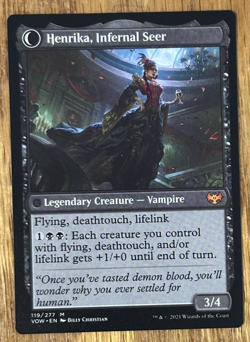 MTG Innistrad Crimson Vow, Henrika Domnathi / Henrika, Infernal Seer - Image 2