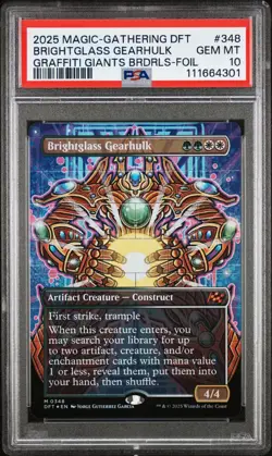 MtG Brightglass Gearhulk #348 Graffiti Giants Borderless FOIL - PSA 10 - Image 1