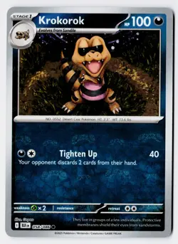 Pokemon TCG Krokorok 058/086 Black Bolt Playset Masterball Holo NM-LP - Image 2