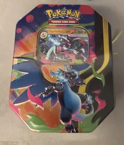 SEALED Mega Charizard X ex Tin Pokemon TCG Mega Evolution Phantasmal Flames - Image 1