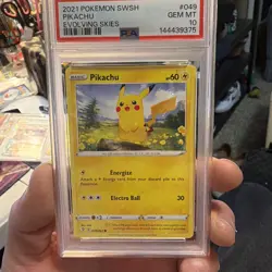 PSA 10 Pikachu 049/203 Evolving Skies Gem Mint Pokemon Card - Image 1