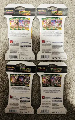 Evolving Skies Pokemon TCG Sleeved Booster Pack Complete Art Set (4 Packs) - Image 2
