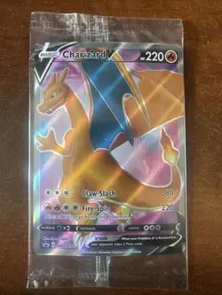 Charizard V SWSH050 Pokemon Champions Path Full Art Holo Black Star Promo Sealed - Image 1