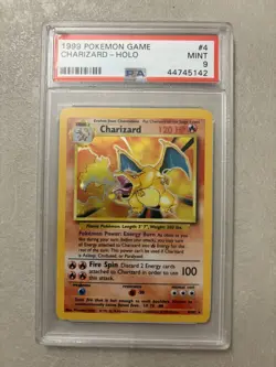 1999 POKEMON GAME PSA 9 CHARIZARD HOLO BASE SET #4 ENGLISCH - Image 1
