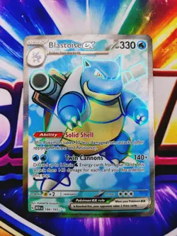 Blastoise ex 184/165 Full Art Pokemon 151 SV Ultra Rare Holo NM/M - Image 1