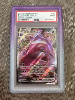 2021 POKEMON SWORD & SHIELD FUSION STRIKE #157 FULL ART/GENGAR VMAX PSA 9 - Image 1