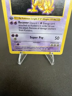 1999 pokemon base set 1st edition kadabra 32/102 - Image 4