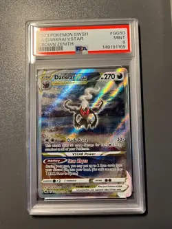2023 POKEMON SWORD & SHIELD CROWN ZENITH #GG50 FULL ART/DARKRAI VSTAR PSA 9 - Image 1
