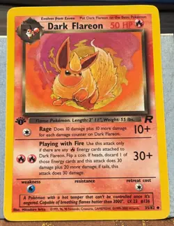 2000 Pokemon Team Rocket 1st Edition #35 Dark Flareon Uncommon - Image 1