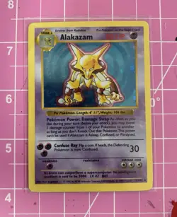 Pokemon TCG Alakazam Base Set Shadowless Holo Rare 1999 1/102 English. NM. - Image 1