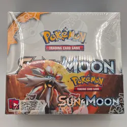 Sealed Sun & Moon Base Set Booster Box Pokemon TCG SM01 w/Acrylic - Image 1