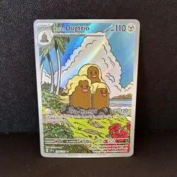 Pokemon Alolan Dugtrio Holo Illustration Rare SV08: Surging Sparks 208/191 110HP - Image 1