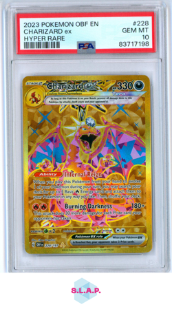 CHARIZARD EX HYPER RARE POKEMON OBF EN-OBSIDIAN FLAMES 2023 228 PSA 10 - Image 1