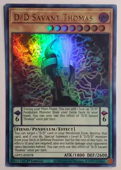 Yugioh D/D Savant Thomas 1st Edition GFP2-EN078 Ultra Rare 1st Edition - Image 1