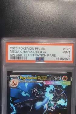 2025 Pokemon PFL Mega Charizard X ex Special Illustration Rare 125 094PSA MINT 9 - Image 2