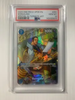 2024 One Piece Borsalino OP06-051 English Special Alternate Art PSA 10 - Image 1
